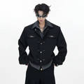 LUZHEN 2026 Spring New Trendy Logo Patchwork Pleated Design Rivet Metal Decorate Casual Jacket Men Fashion Handsome Coat