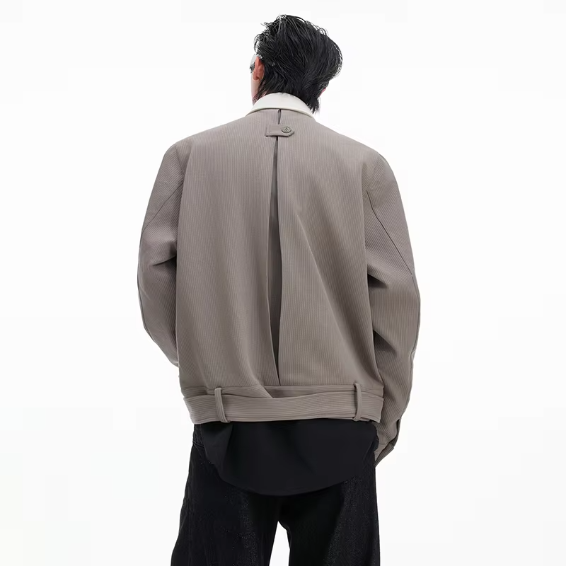 LUZHEN Original Asymmetric Neck Buttoned Placket Design Long Sleeve Shirts Coat Men's 2025 New Fashion Street Wear Tops
