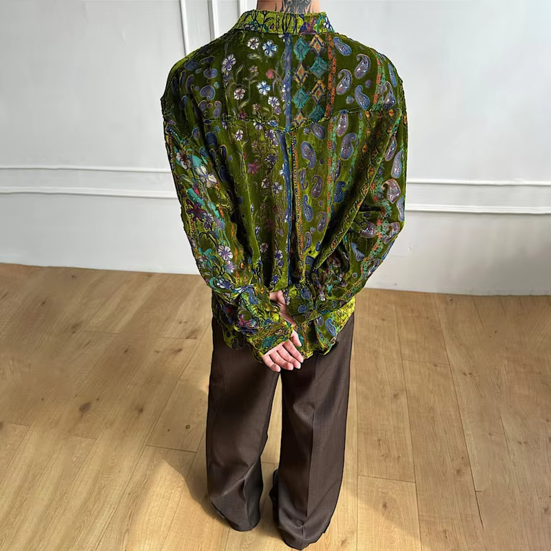 LUZHEN 2026 Spring New Embroidery Pattern Elegant Luxury Temperament Long Sleeve Shirts Men's Fashion Handsome Male Tops