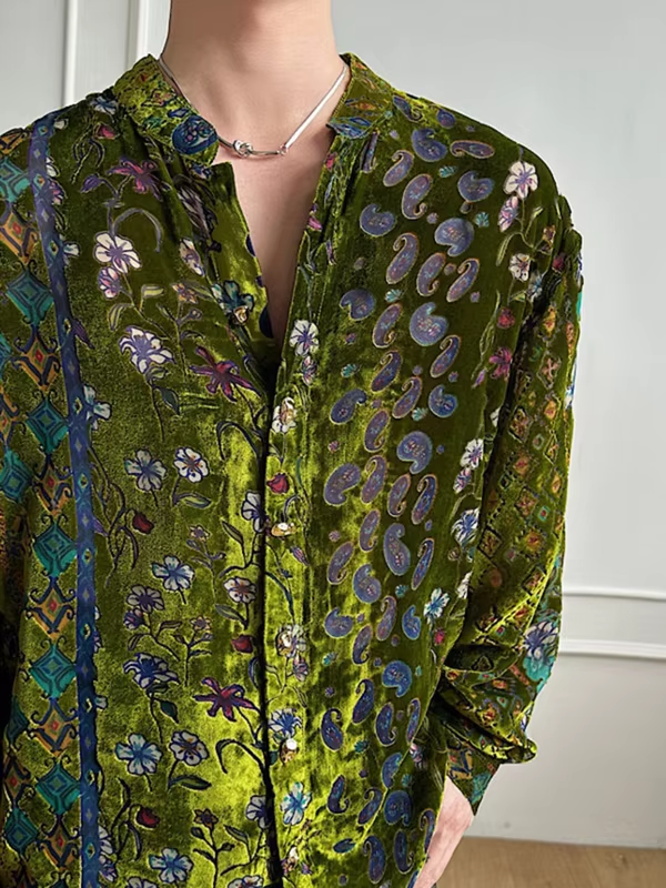 LUZHEN 2026 Spring New Embroidery Pattern Elegant Luxury Temperament Long Sleeve Shirts Men's Fashion Handsome Male Tops