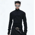 LUZHEN 2025 New Stylish Three Dimensional Design Plain Long Sleeve T Shirts Trendy Streetwear Slim Fit Versatile Men Tops