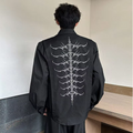 LUZHEN Handsome Embroidery Rivet Metal Patchwork Design Long Sleeve Shirts Men's Fashion 2025 New Shoulder Pad Male Tops