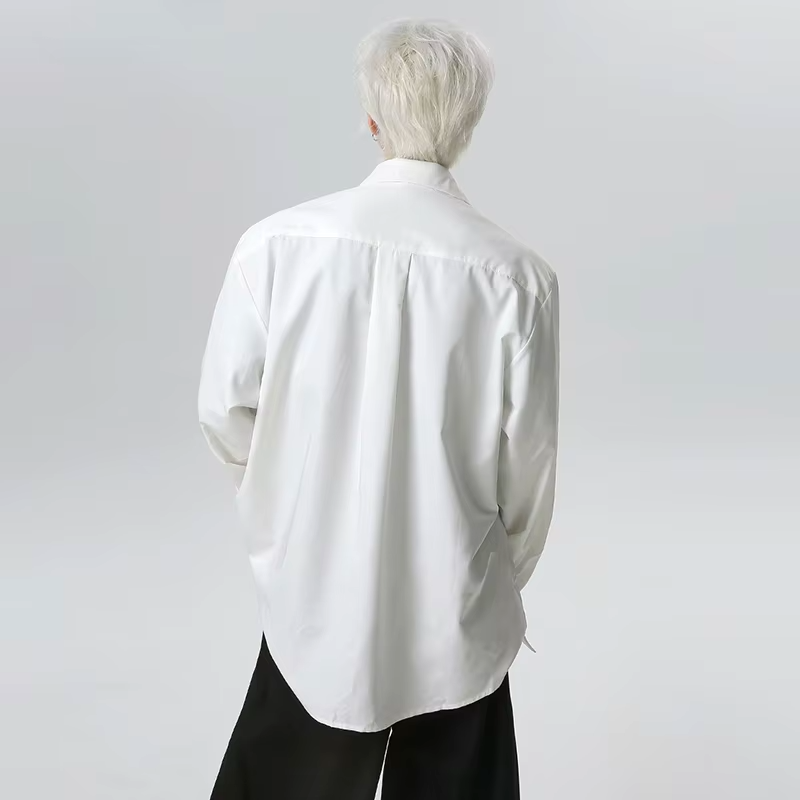 LUZHEN 2025 New Korean Handsome Loose Casual Long Sleeve Shirts Men's Fashion High Quality Solid Color Temperament Tops