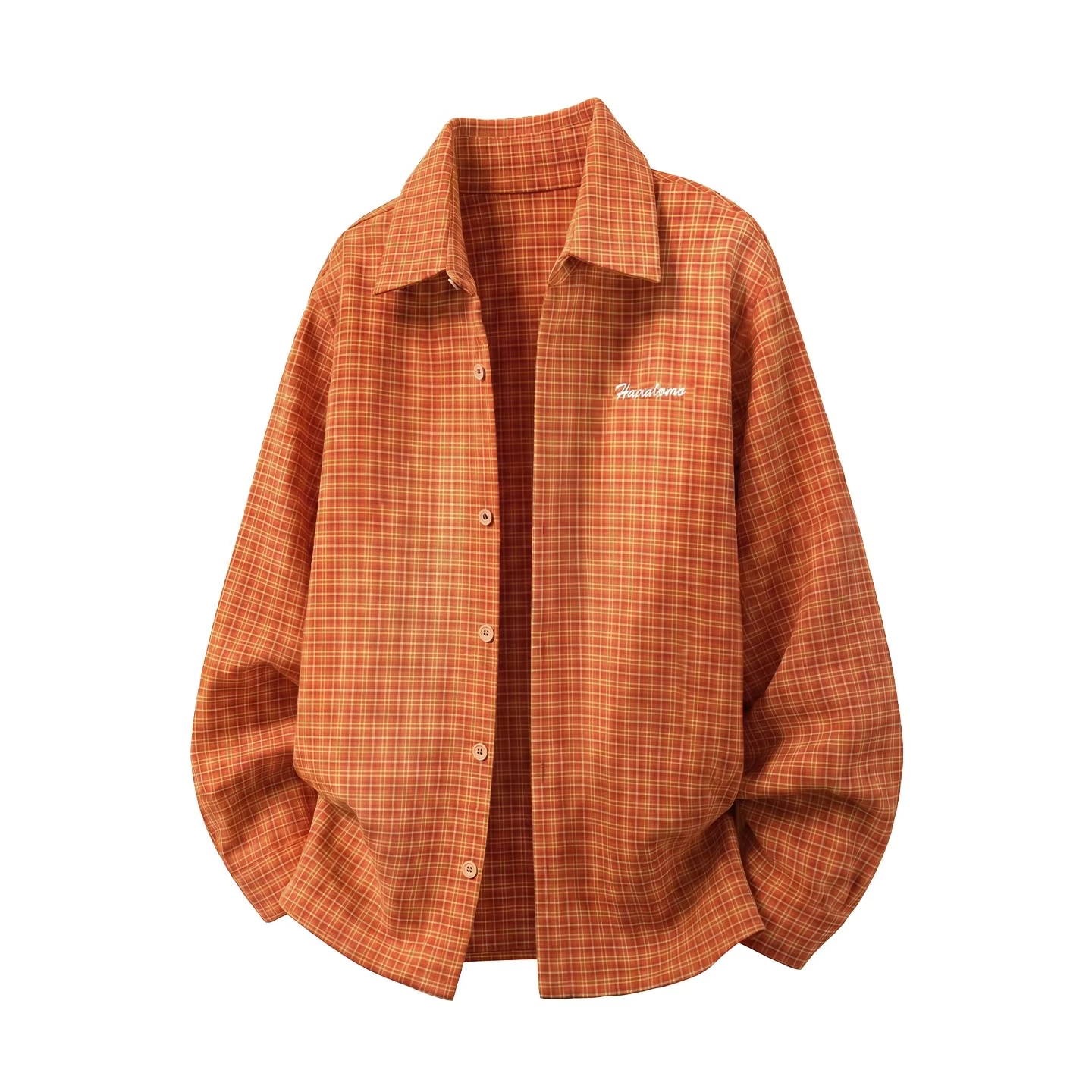V-neck Fake Two-Piece Long-Sleeved Shirt for Men Vertical Stripe Textured Collar Casual Shirt Short Wide Top Outerwear Jacket