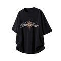 Men's Short-Sleeved T-Shirt with Leopard-Print Patch Embroidery: Cotton, Retro-Style, Loose Fit