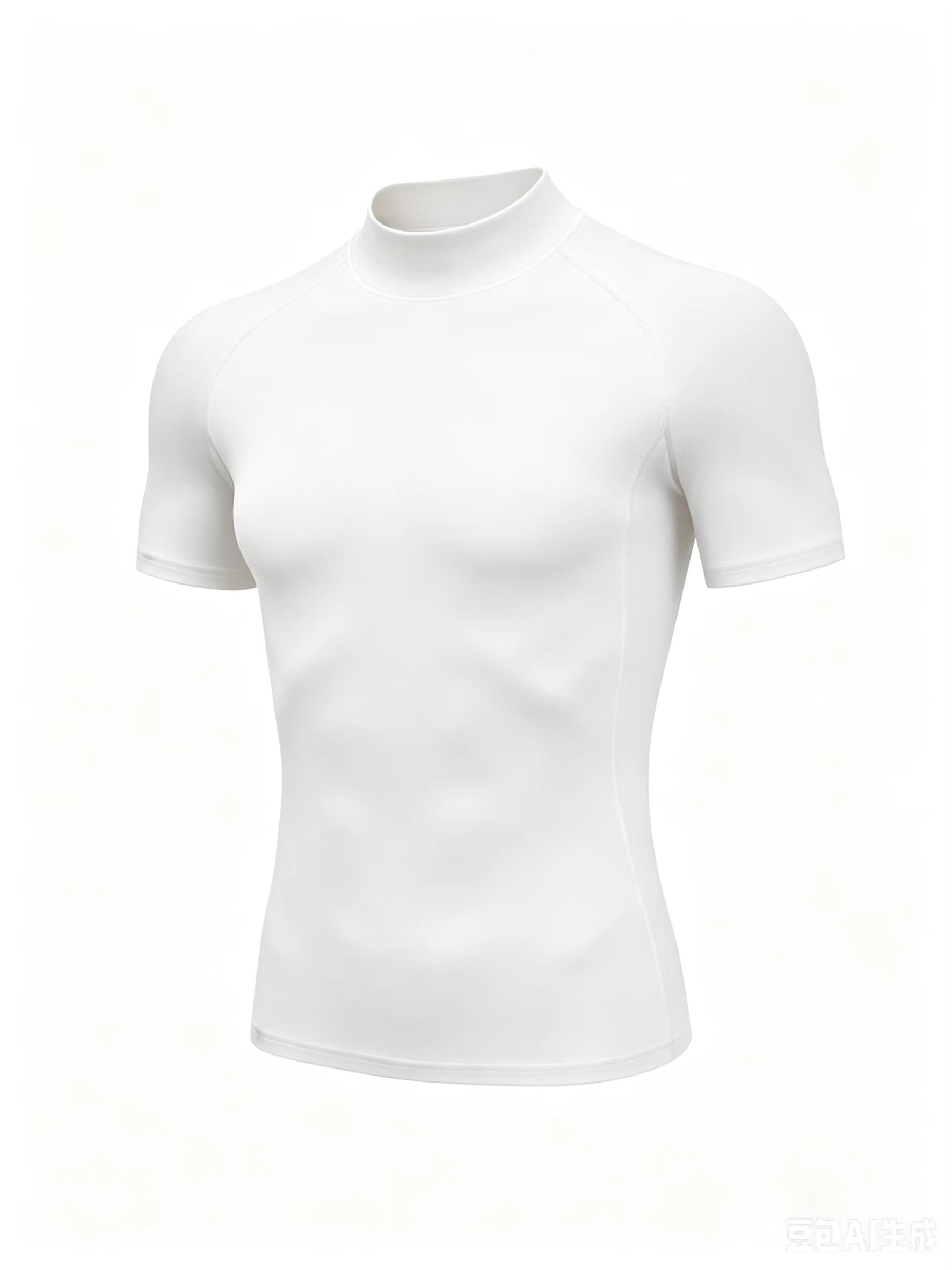 Men Mock High Neck Short Sleeve Athletic Baselayer Shirt Quick Dry Breathable Tops For Gym Training Running Sports Workout