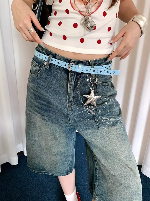Star Narrow Belt Women's Niche Street Hot Girl Style With Denim Jeans And Belt Decoration