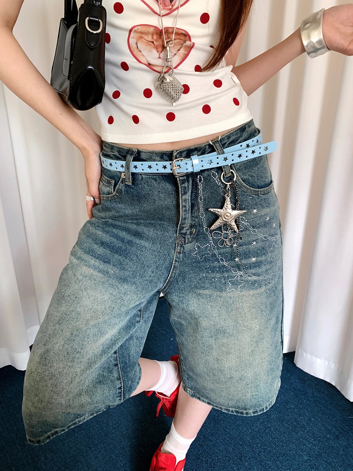 Star Narrow Belt Women's Niche Street Hot Girl Style With Denim Jeans And Belt Decoration