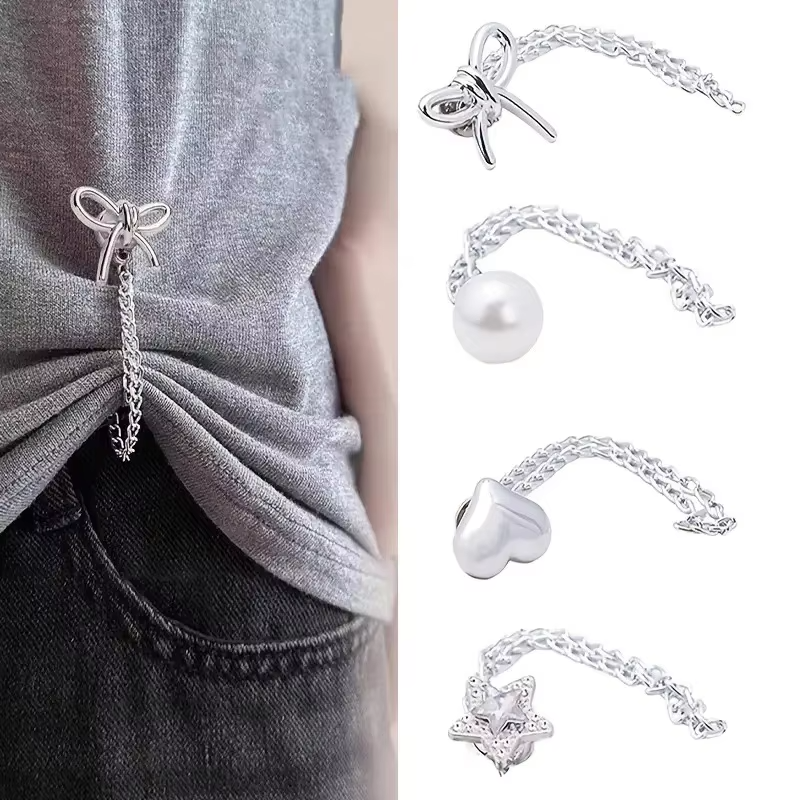 8PCS Magnet Clothing Pins Multi-Function Metal Strong Magnet Pins Pinless Button Clips for Fixing Hijab Clothes Long Pants Legs