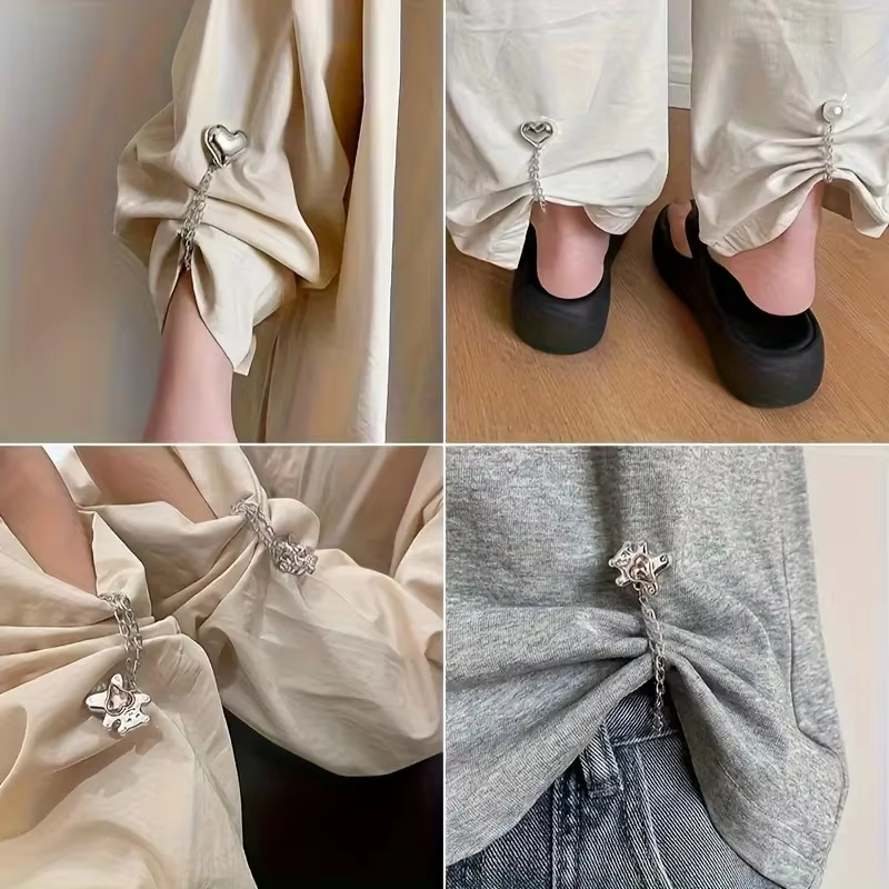 8PCS Magnet Clothing Pins Multi-Function Metal Strong Magnet Pins Pinless Button Clips for Fixing Hijab Clothes Long Pants Legs